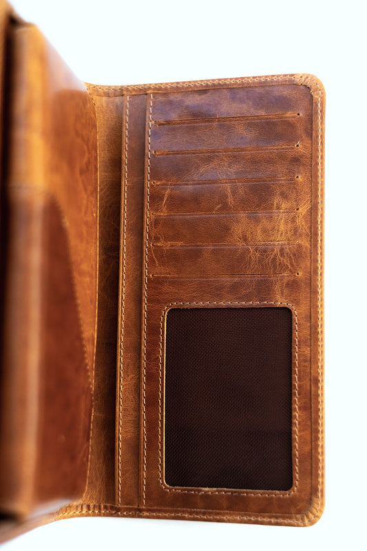 FOREST Crazy Leather Collection -  Tall Wallet & Phone Cover